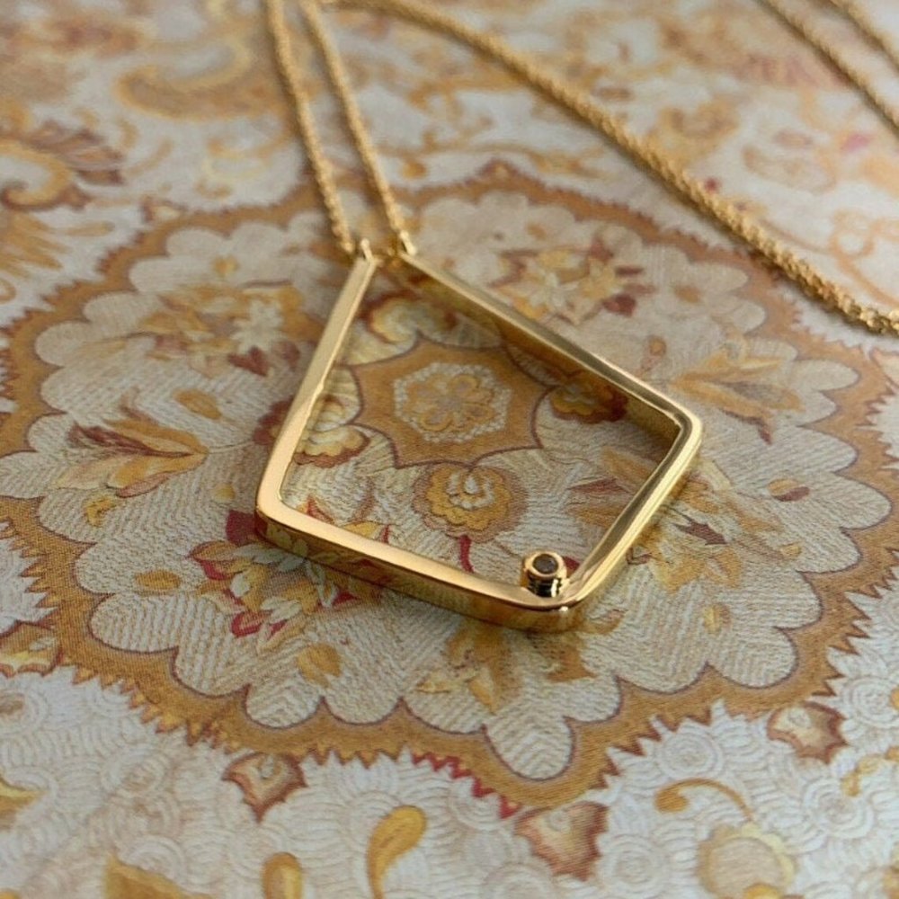 Geometric Ring Holder Necklace Silver, Nurse Gift, Ring Necklace, Ring Holder Ne